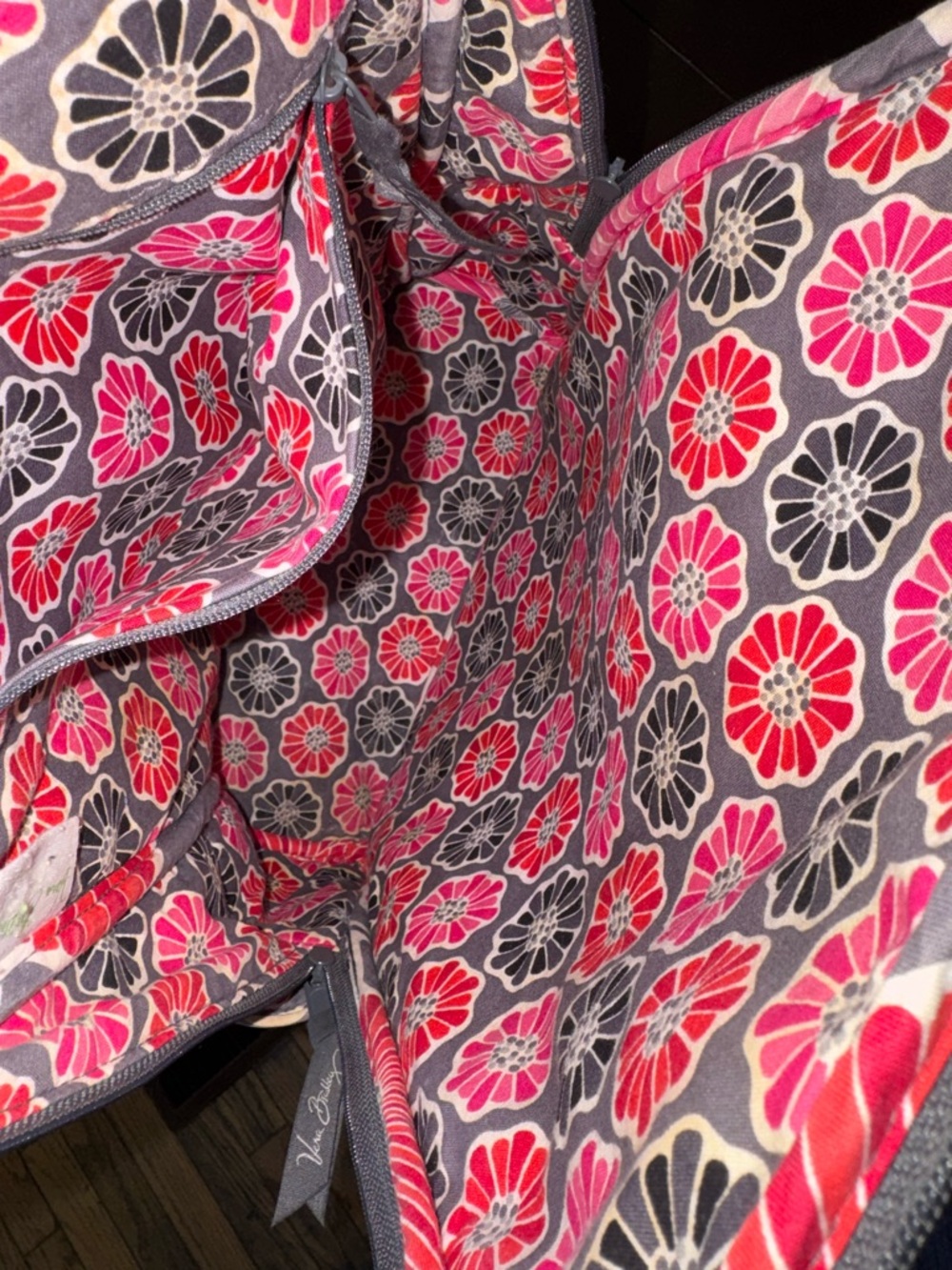 Vera Bradley Pink and Red Floral Quilted Backpack - Picture 3 of 7